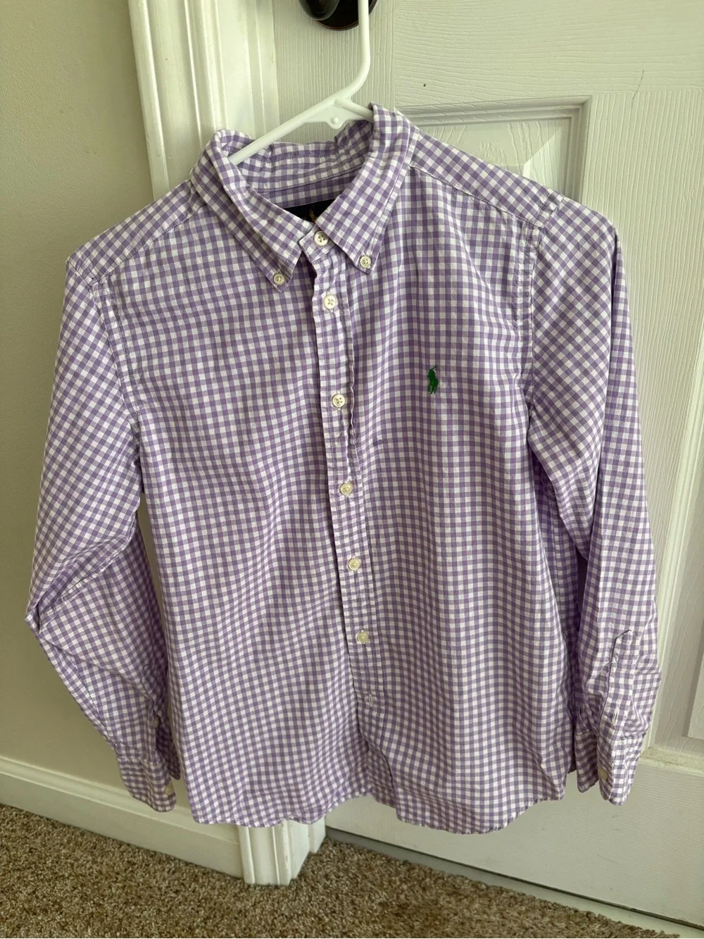 Ralph Lauren Lavender Gingham Button-Down Shirt